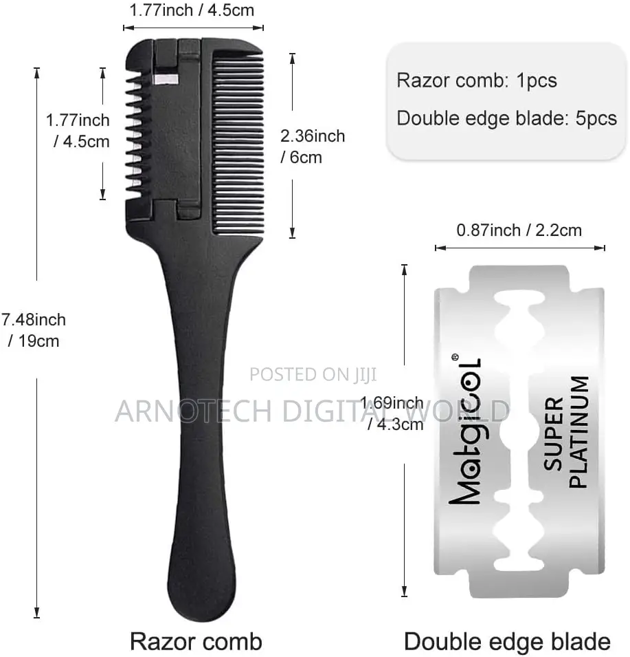Dual Side Blade Scissor Cutting Trimmer Comb for Slim Haircuts