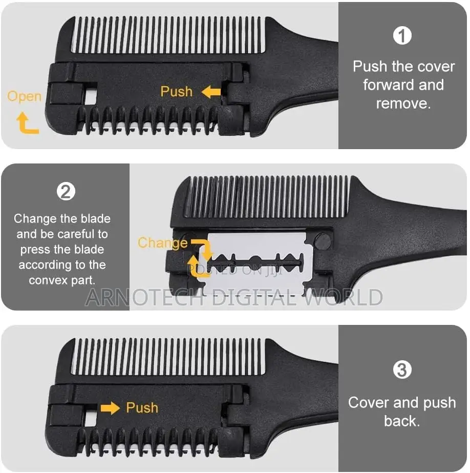 Dual Side Blade Scissor Cutting Trimmer Comb for Slim Haircuts