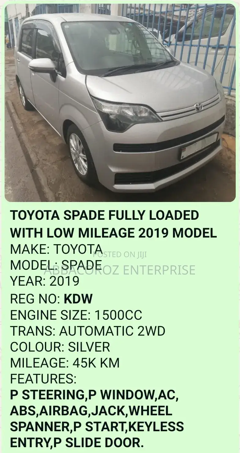 Toyota Spade 2019 Silver