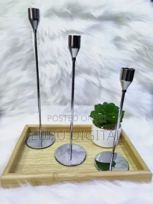 3pcs Candle Holders 
Black
 Silver 
Gold