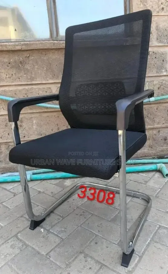 Mesh Back Reception Black Chair