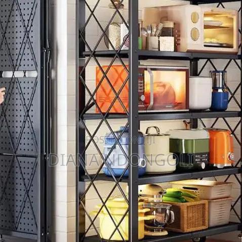 Foldable Kitchen Rack With Wheels*