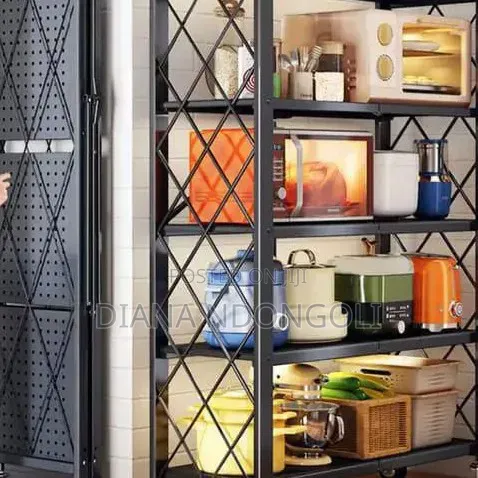 Foldable Kitchen Rack With Wheels*
