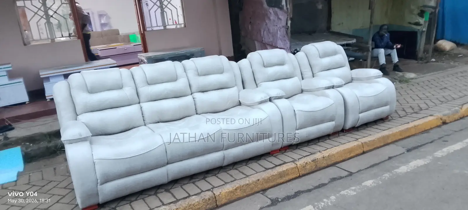 White Semi Recliner Seat