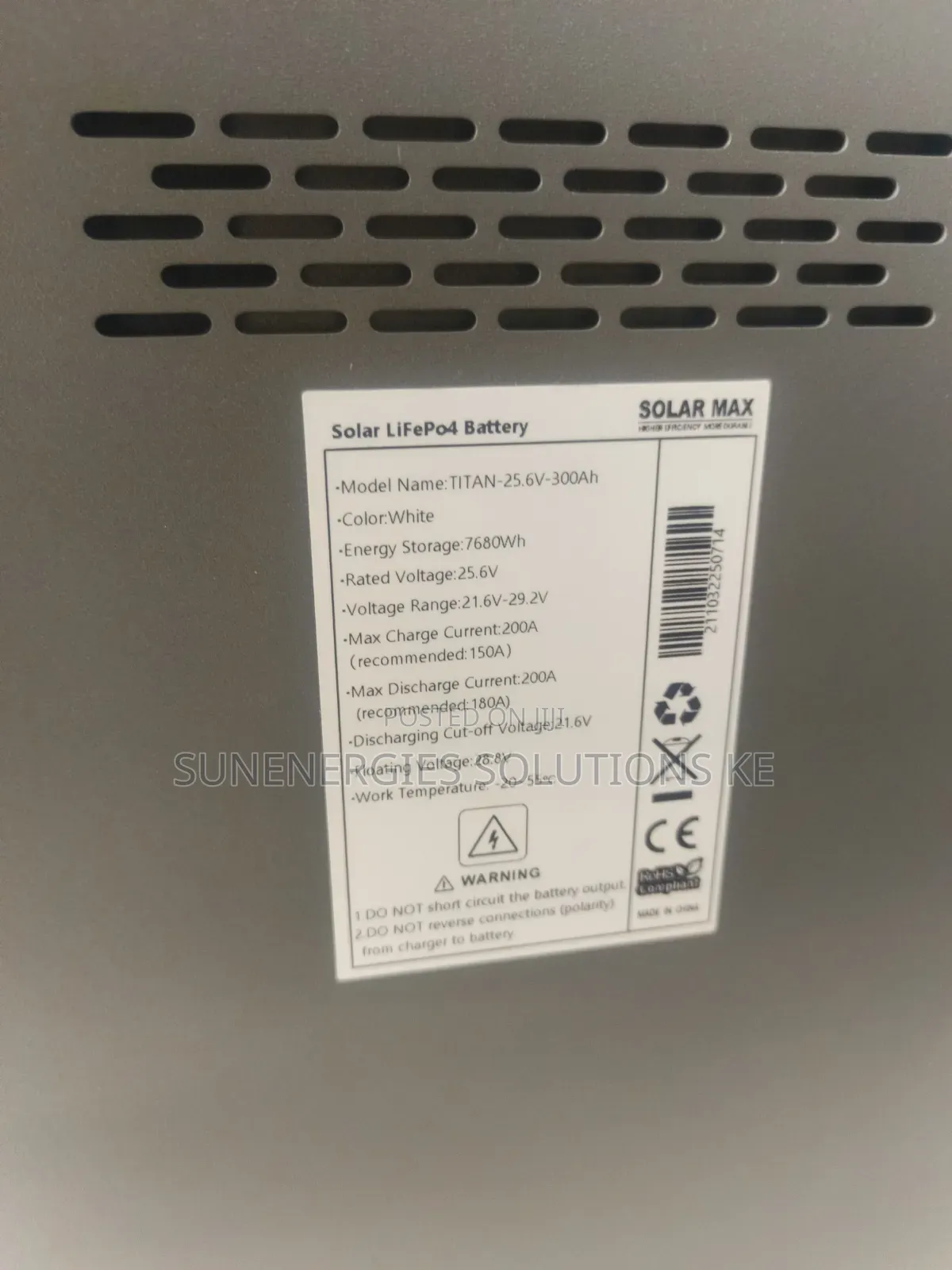 7.68kwh 25.6v 300ah Solarmax Lithium Battery