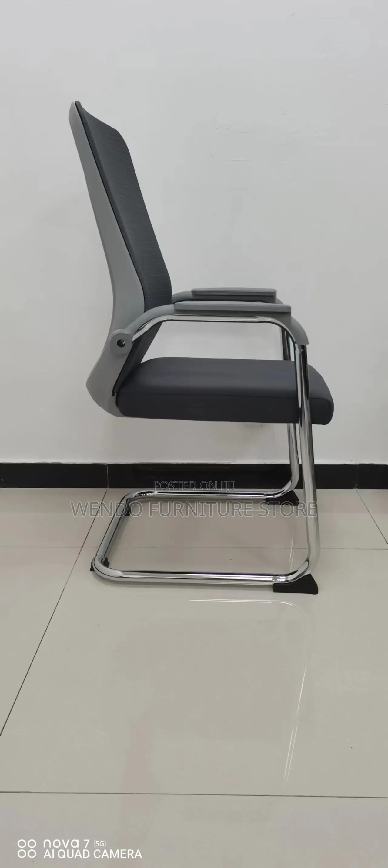 Office Chairs; Fabric Mesh Non Swivel Sled Based Visitors Chairs