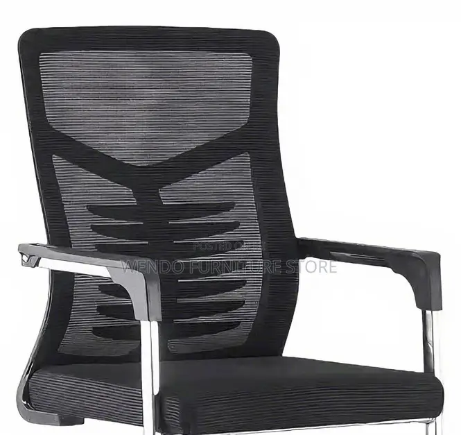 Office Chairs; Fabric Mesh Non Swivel Sled Based Visitors Chairs