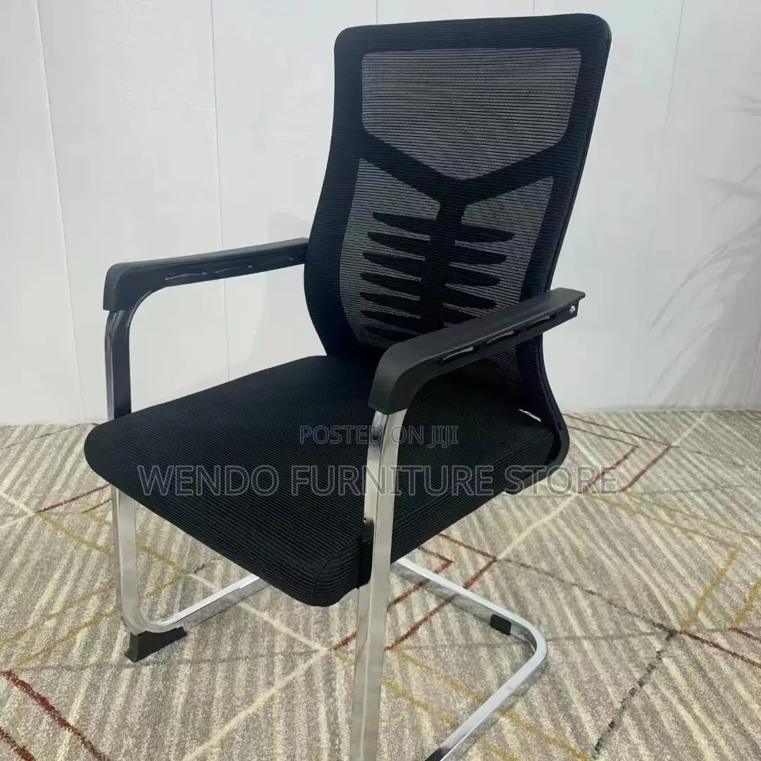 Office Chairs; Fabric Mesh Non Swivel Sled Based Visitors Chairs