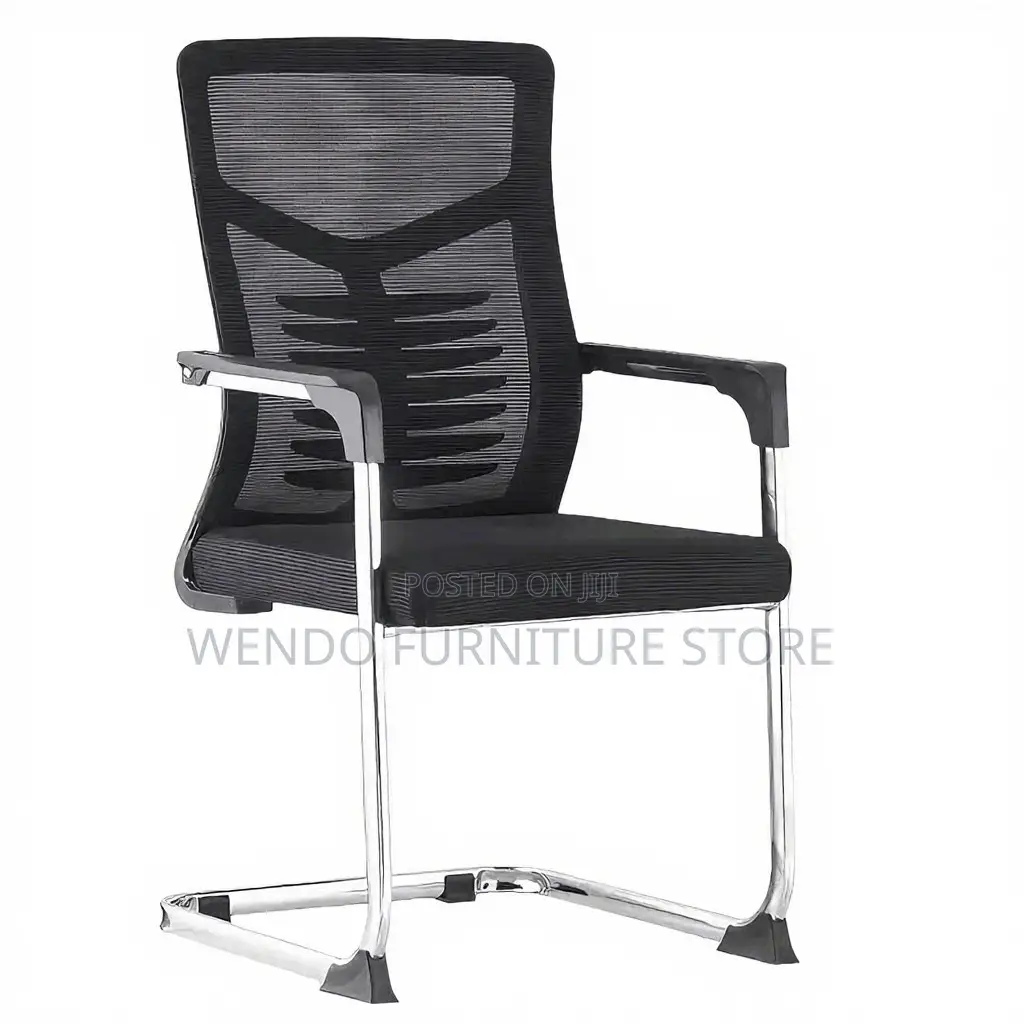 Office Chairs; Fabric Mesh Non Swivel Sled Based Visitors Chairs