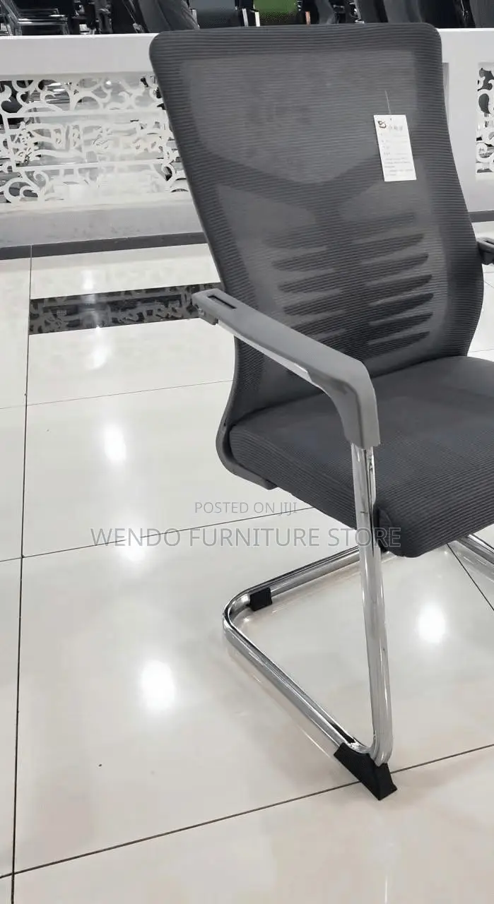 Office Chairs; Fabric Mesh Non Swivel Sled Based Visitors Chairs
