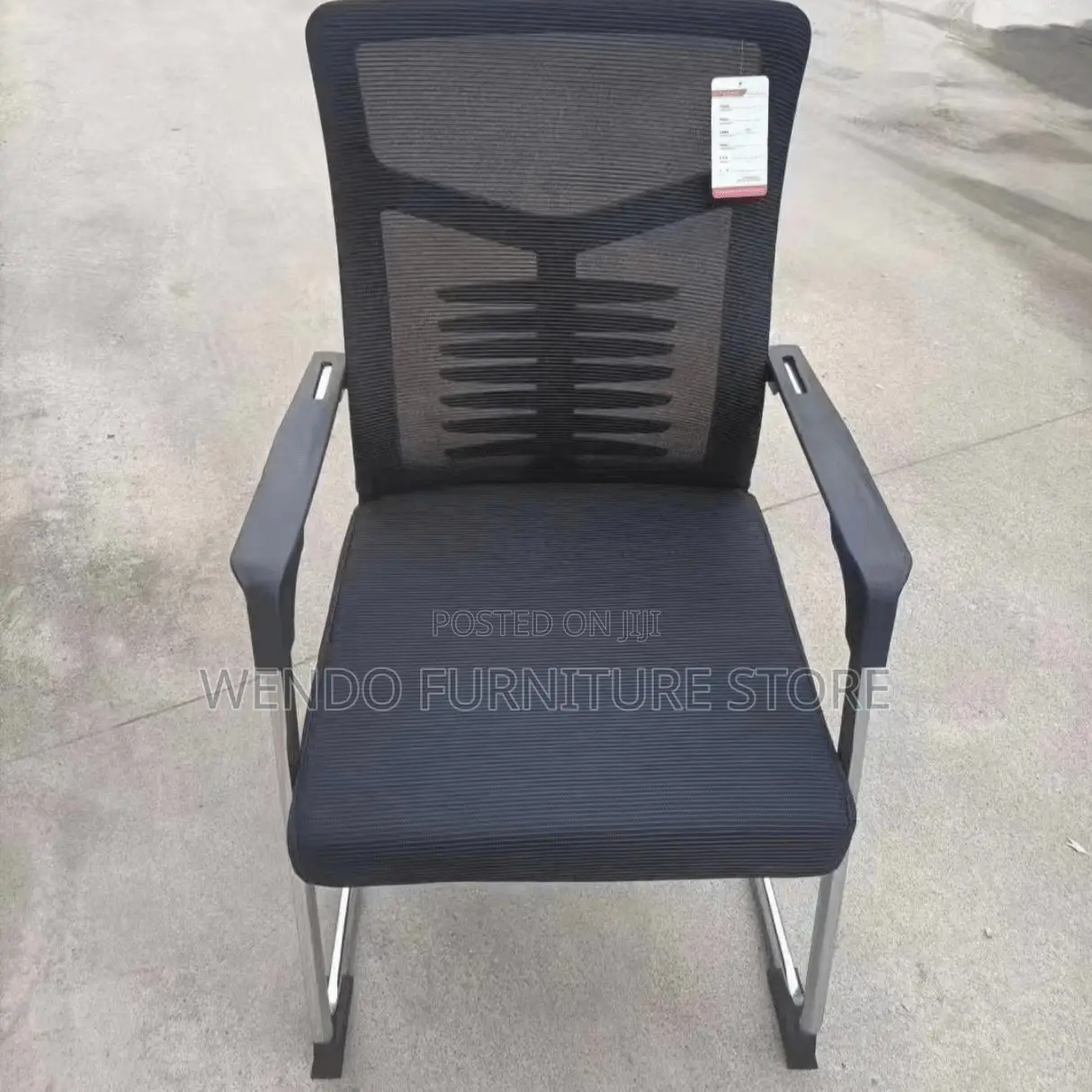 Office Chairs; Fabric Mesh Non Swivel Sled Based Visitors Chairs