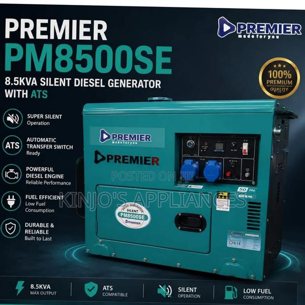 Premier 8.5kva Silent Diesel Generator Pm8500se