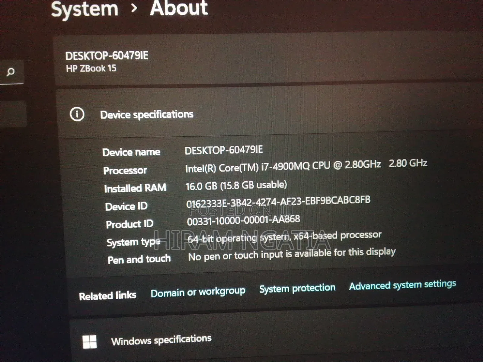 Laptop HP ZBook 15 G4 16GB Intel Core i7 HDD+SSD 4T