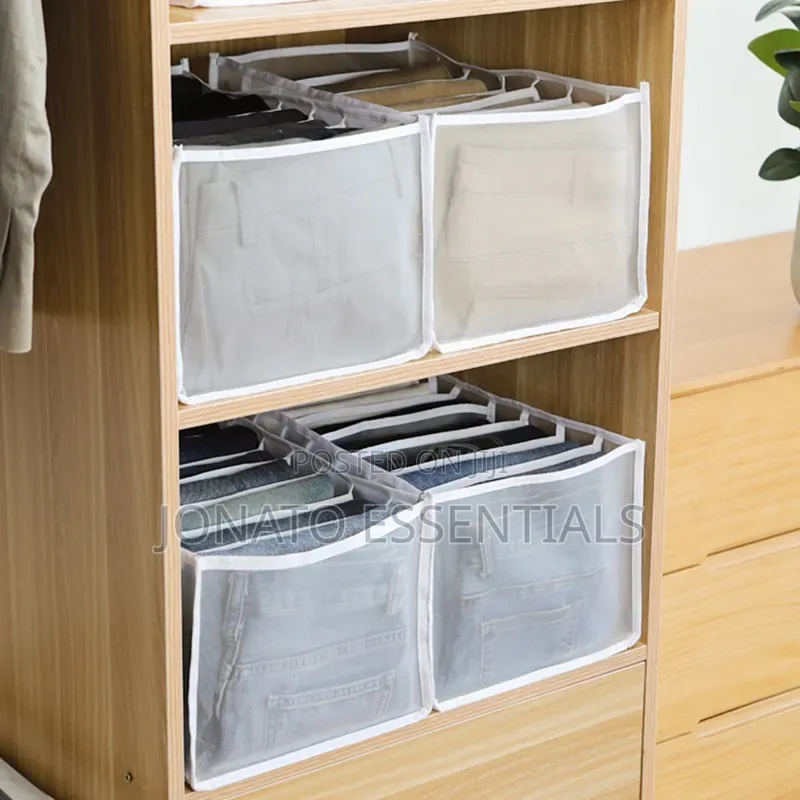 Wardrobe Clothes Organizer Mesh Box for Jeans Trousers