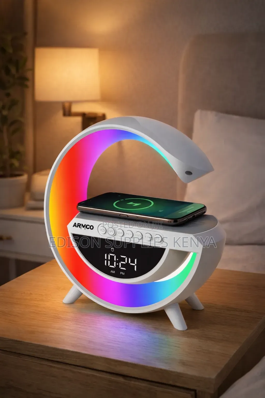 Bluetooth Speaker With Wireless Phone Charging, Multi-Color Lights