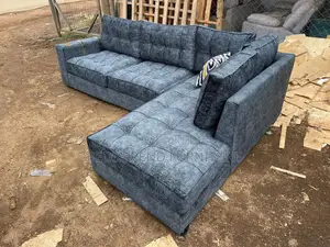 6 Seater L Shaped Charcoal Grey Sofa