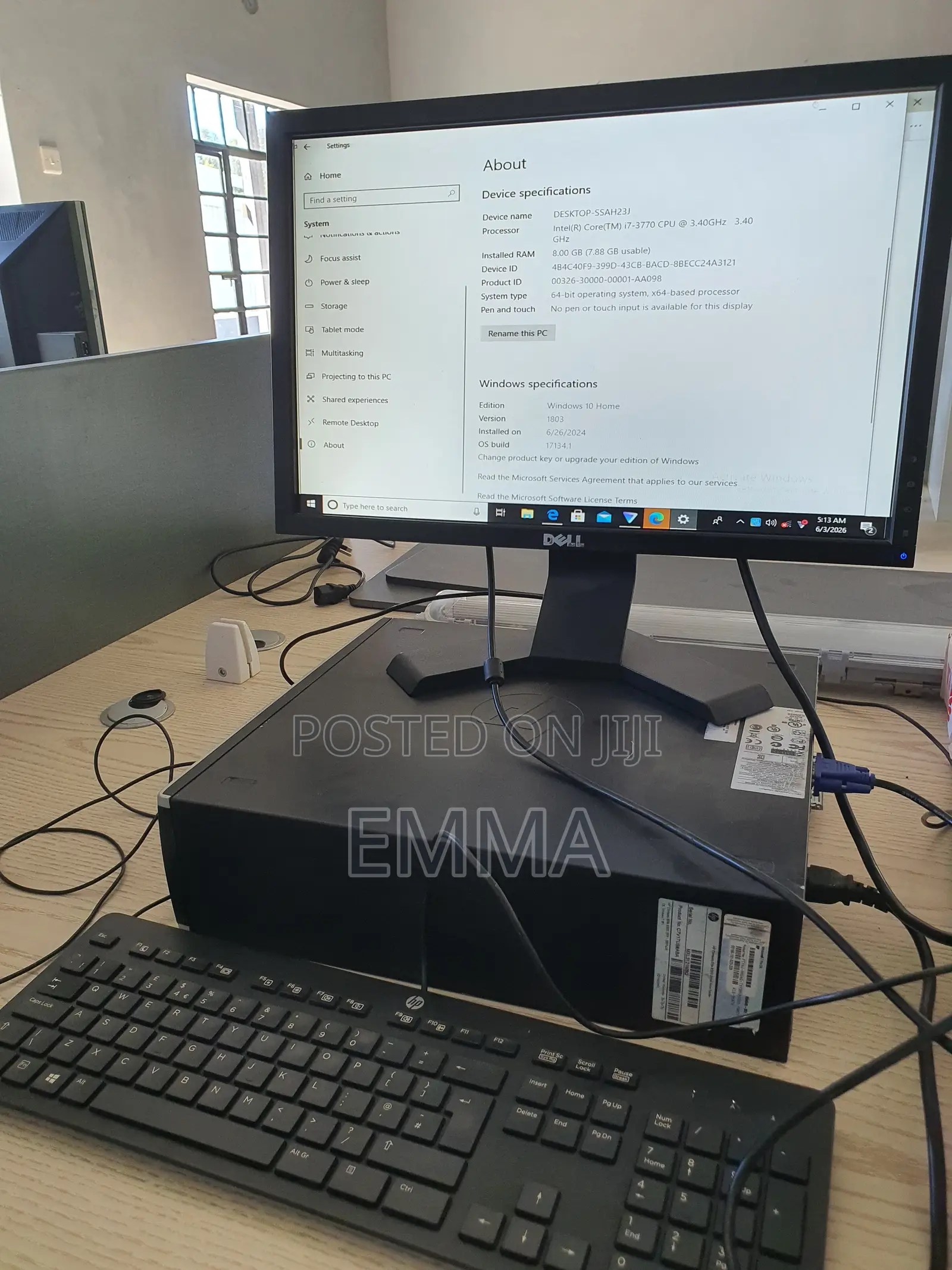 Desktop Computer Dell 8GB Intel Core 7 HDD 512GB