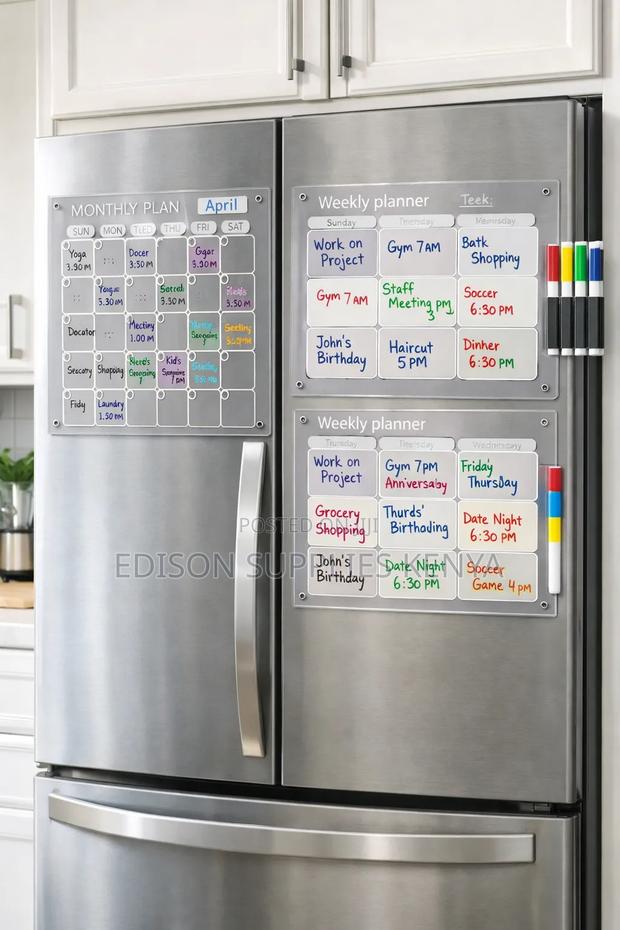Magnetic Acrylic Calendar For Fridge – Clear Monthly Weekly Planner