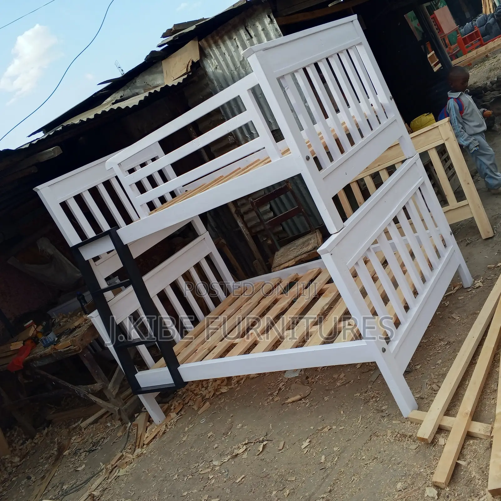 White Double Decker Bed