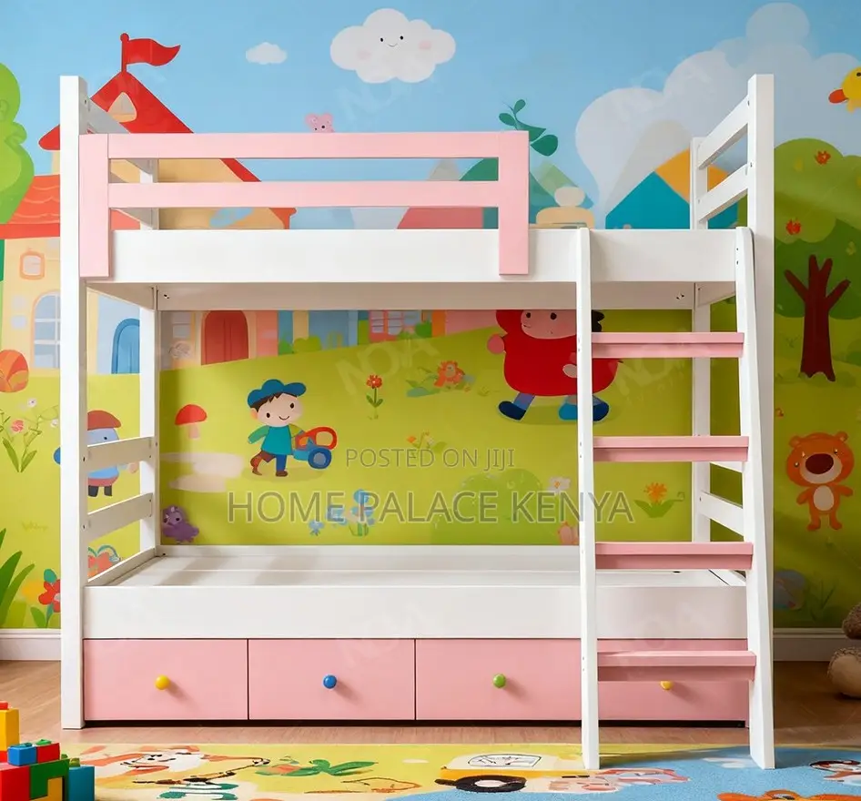 Bunk Bed: Space-Saving Bunk Bed With Strong Wooden Frame and Storage