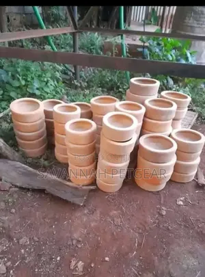 Clay Rabbit Pot Feeding Bowls Hardened in a Kiln for Durability