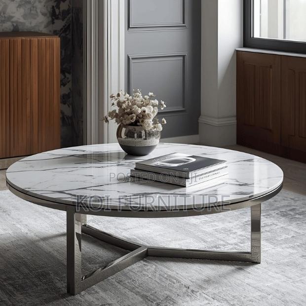 Coffee Table; Modern Dual Marble Coffee Table - thumbnail 8