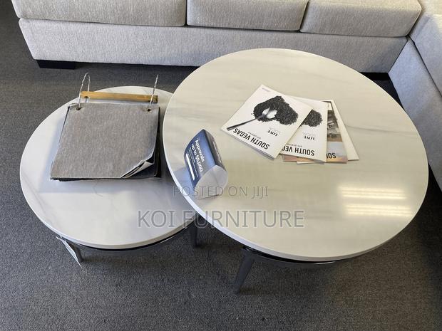 Coffee Table; Modern Dual Marble Coffee Table - thumbnail 11
