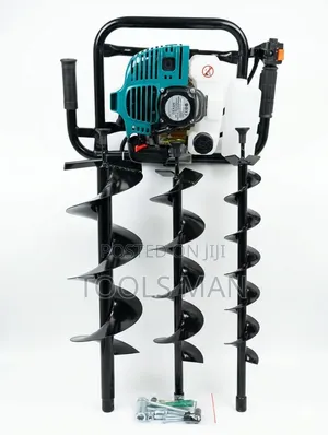 Petrol Earth Auger Hole Digger With 3 Drill Bits.