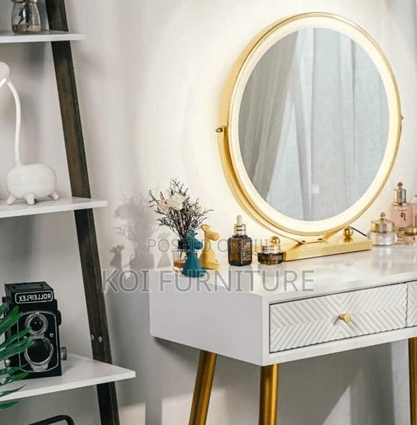 Dressers; White Dressing Elegance Make Up Vanity Table - thumbnail 5