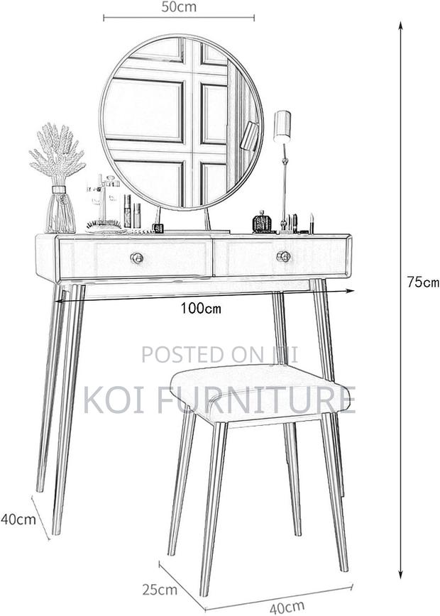 Dressers; White Dressing Elegance Make Up Vanity Table - thumbnail 9
