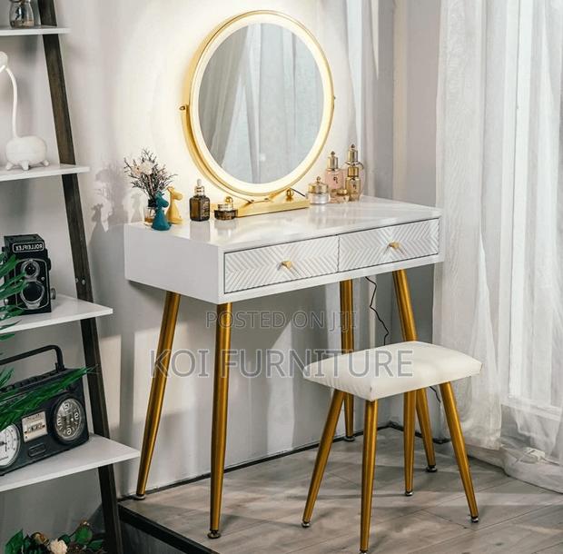 Dressers; White Dressing Elegance Make Up Vanity Table - thumbnail 10