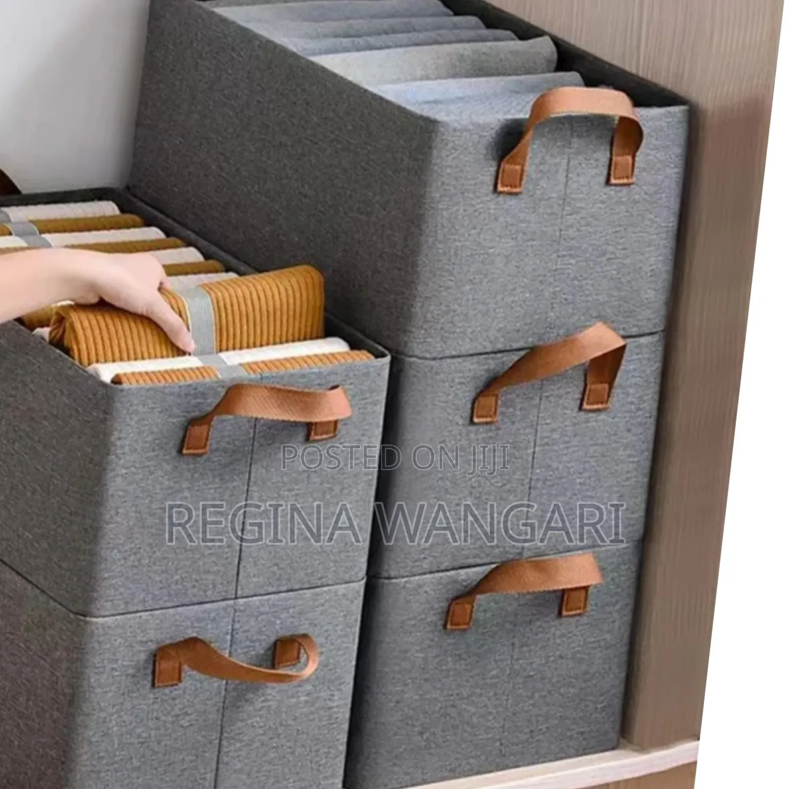 Foldable Cloth Storage Bags -grey