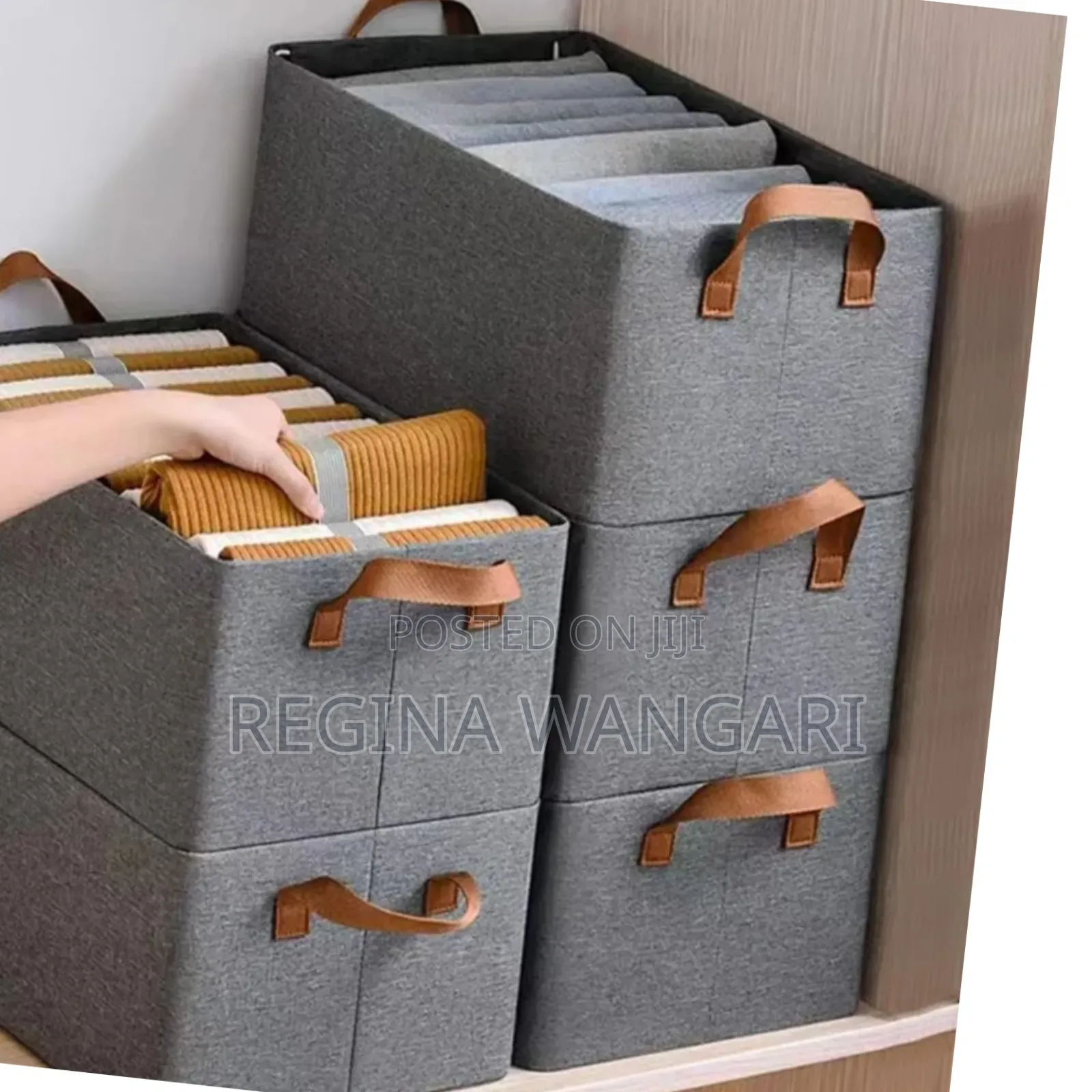 Foldable Cloth Storage Bags -grey