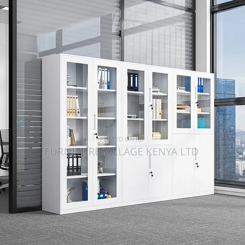 Steel Office Cabinet With Glass Doors