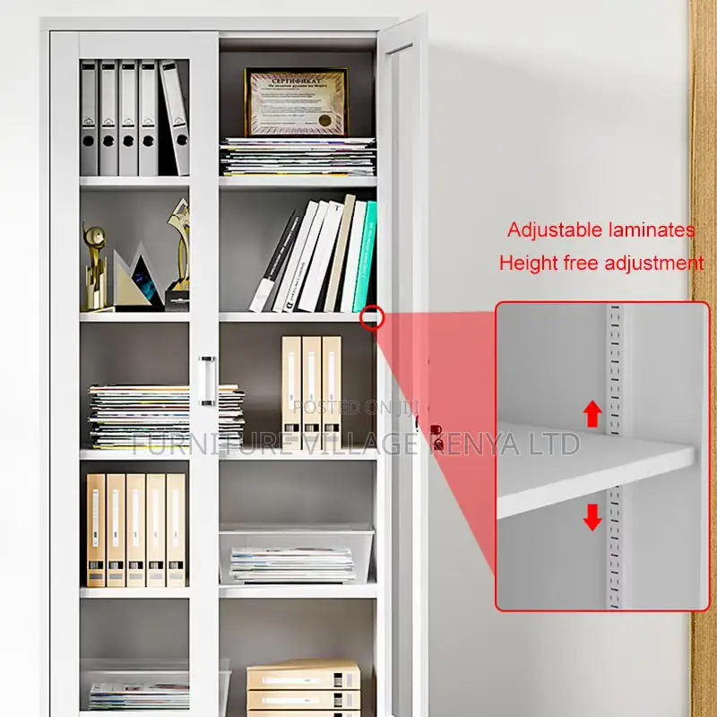 Steel Office Cabinet With Glass Doors