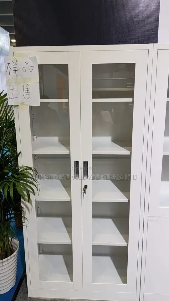 Steel Office Cabinet With Glass Doors