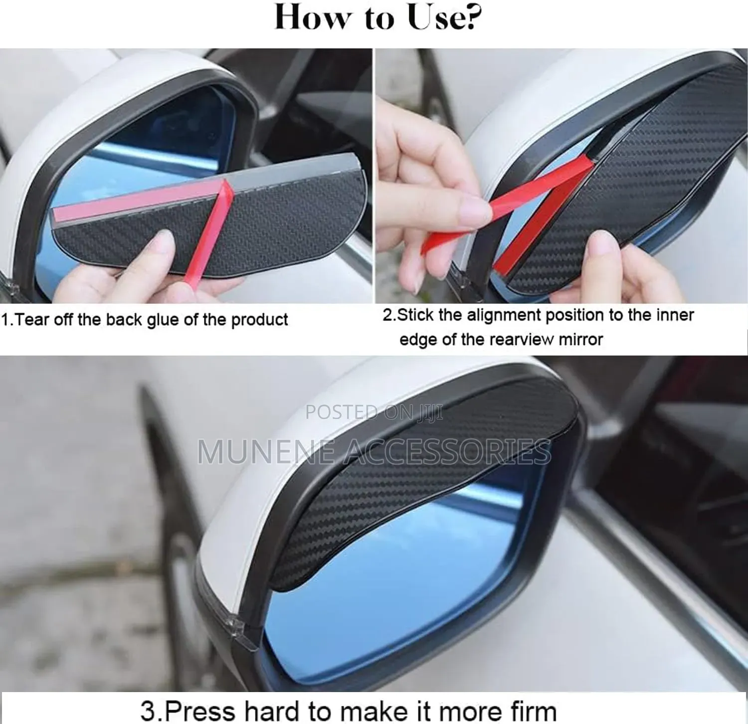 2pcs Car Rearview Mirror Rain Guard Carbon Fiber Side Mirror Protector