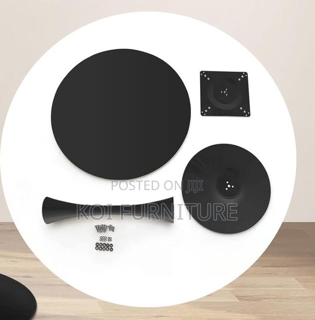 Coffee Table; Black Marble Round Eames Coffee Table - thumbnail 2