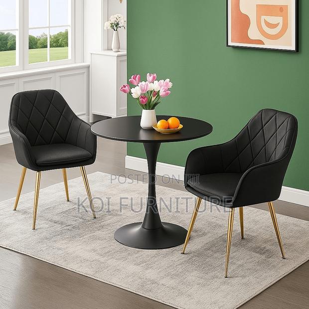 Coffee Table; Black Marble Round Eames Coffee Table - thumbnail 9