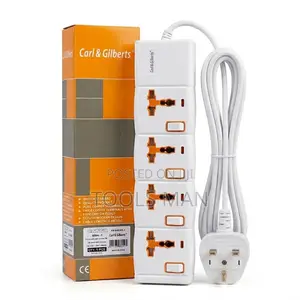 Carl & Gilberts 4-way Power Extension 3m – Heavy Duty Surge Protector