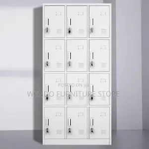 Office Cabinet; Twelve Drawers White-Grey Cabinets