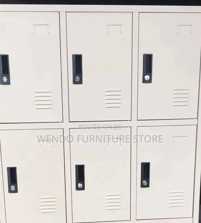 Office Cabinet; Twelve Drawers White-Grey Cabinets