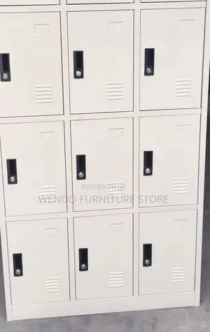 Office Cabinet; Twelve Drawers White-Grey Cabinets