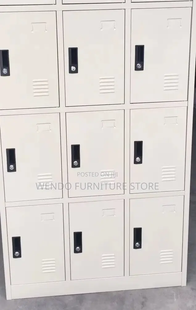 Office Cabinet; Twelve Drawers White-Grey Cabinets