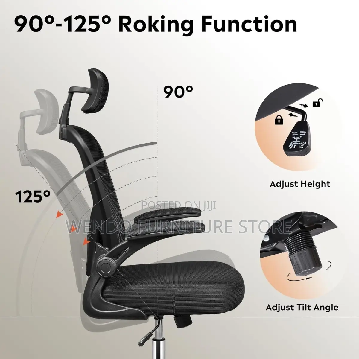 Office Chairs; Orthopedic Fabric Recliner Mesh Offices Chair