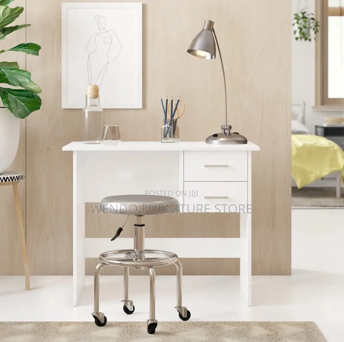 Office Table; 1 Meter Home Office Clerical Desk With Storage Drawer