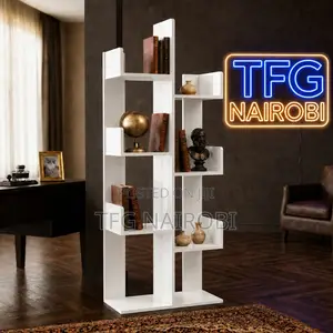 TFG Tr600-4 White Tree Bookshelf - 8 Tier Floor Standing Bookshelf