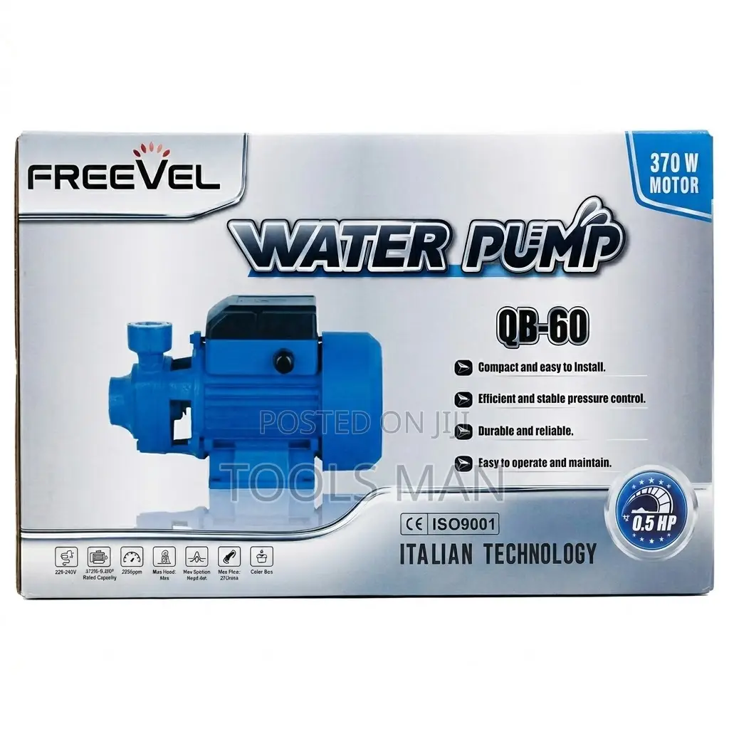 Freevel Qb-60 0.5hp Electric Booster Water Pump - High Pressure 28m