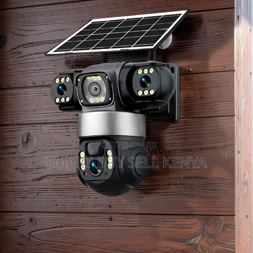 Smart Security Solution 360 Rotation 4g PTZ Three Lens Solar Camera