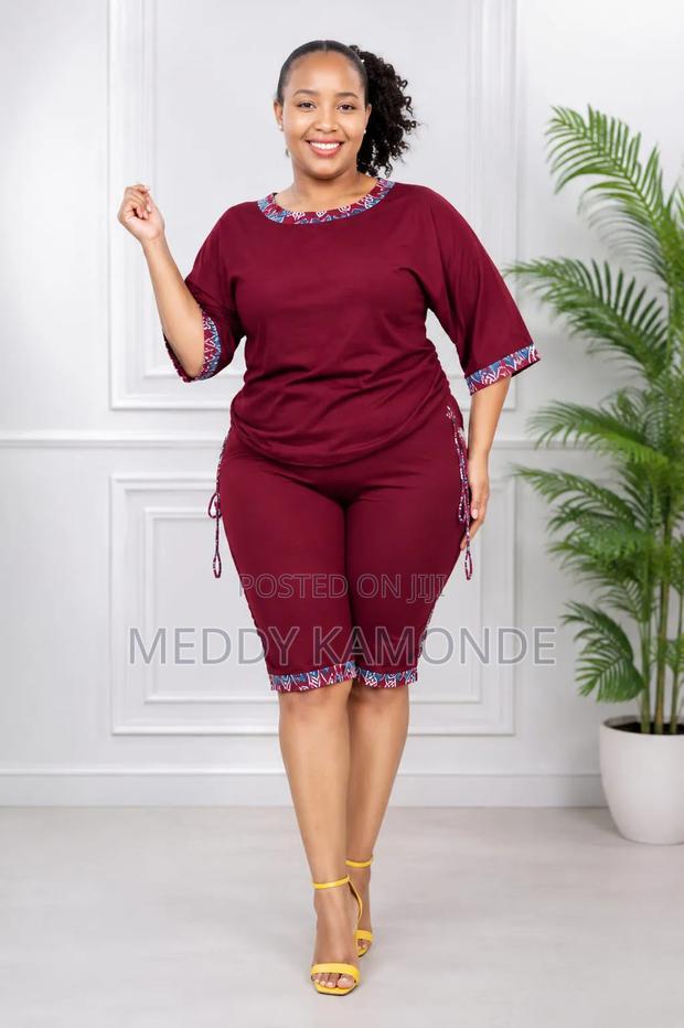 Maroon African Short Set